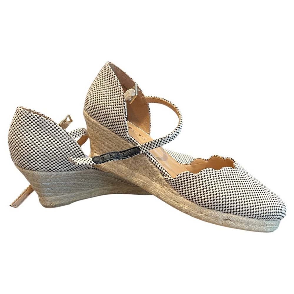 Talbots NIB Ivory & Black Espadrilles size 8.5